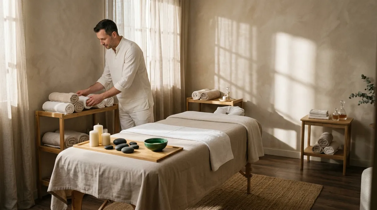 Masseur bien-être en cabine de spa